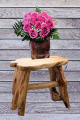 TJ Global Natural Edge Cedar Wood Tree Stump Indoor/Outdoor Stool, Garden Bench, Night Stand, End Table, Plant Stand - L20 x W11 x H17 TJ Global