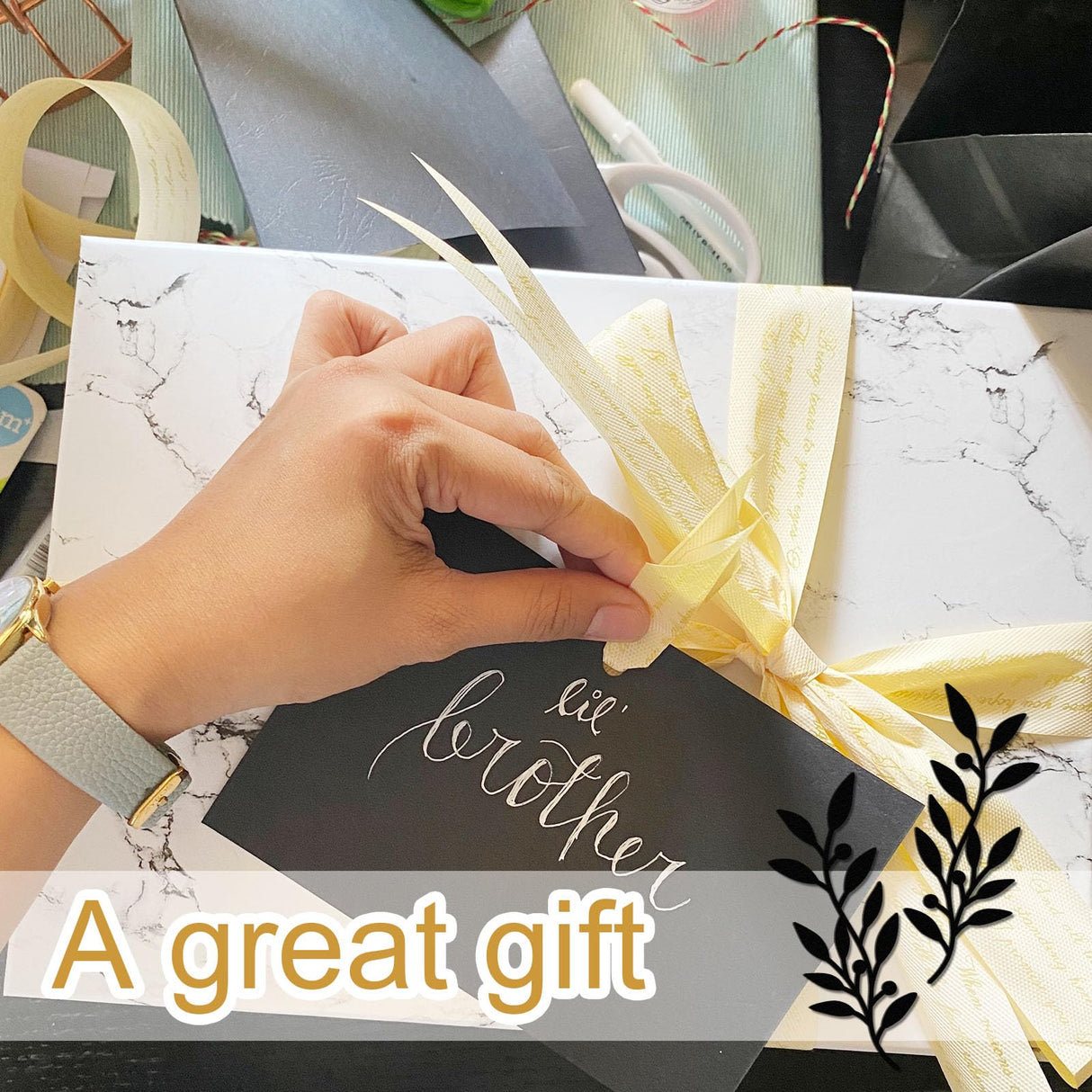 Zzbakress 2 Pieces Wooden Vine Olive Branch Leaf Leaf Wall Decor,Farmhouse Signs for Living Room Decoration (Black) Zzbakress