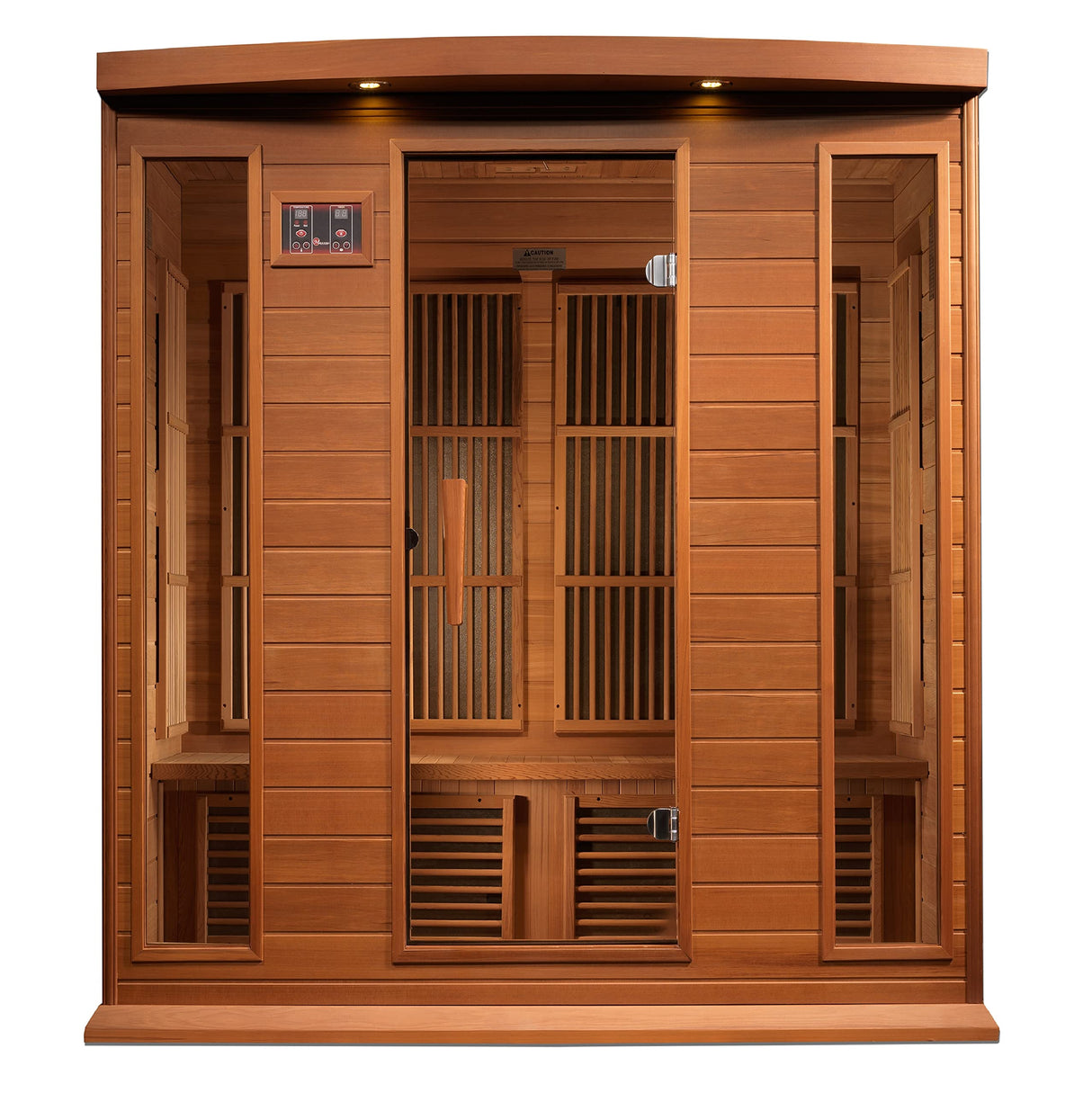 DYNAMIC SAUNAS Maxxus MX-K406-01 Elite 4-Person Near Zero EMF (Under 2 MG) FAR Infrared Sauna, (Canadian Clear Red Cedar) Curb Side Delivery DYNAMIC SAUNAS