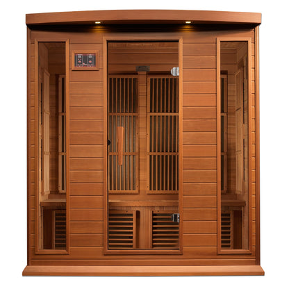 DYNAMIC SAUNAS Maxxus MX-K406-01 Elite 4-Person Near Zero EMF (Under 2 MG) FAR Infrared Sauna, (Canadian Clear Red Cedar) Curb Side Delivery