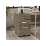 Bush Business Furniture HYF216MHSU-Z Hybrid 3-Drawer Mobile File Cabinet, Letter/Legal, Modern Hickory, 20-Inch Bush Business Furniture