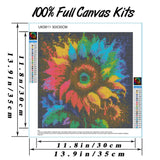 Hestarcul DIY Diamond Art Kits for Adults,5D Diamond Painting Kit for Beginner,Full Round Gem Art Paint by Diamond for Home Wall Decor,Gift for Girl. (Sunflower) Hestarcul