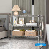 Guan River 3-Shelf Storage Shelf Adjustable Metal Shelf Wire Shelving Storage Rack Display Shelf for Office,Kitchen,Bedroom,Bathroom,Laundry,Pantry Basement,Garage(Chrome,36" L x 14" W x 30" H) Guan River