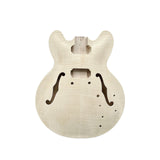 DBL DIY Electric Guitar Kit,Semi-Hollow Body Electric Guitar,with Paulownia Wood Core and Maple Plywood,6 Strings,Build Your Own Guitar DBL