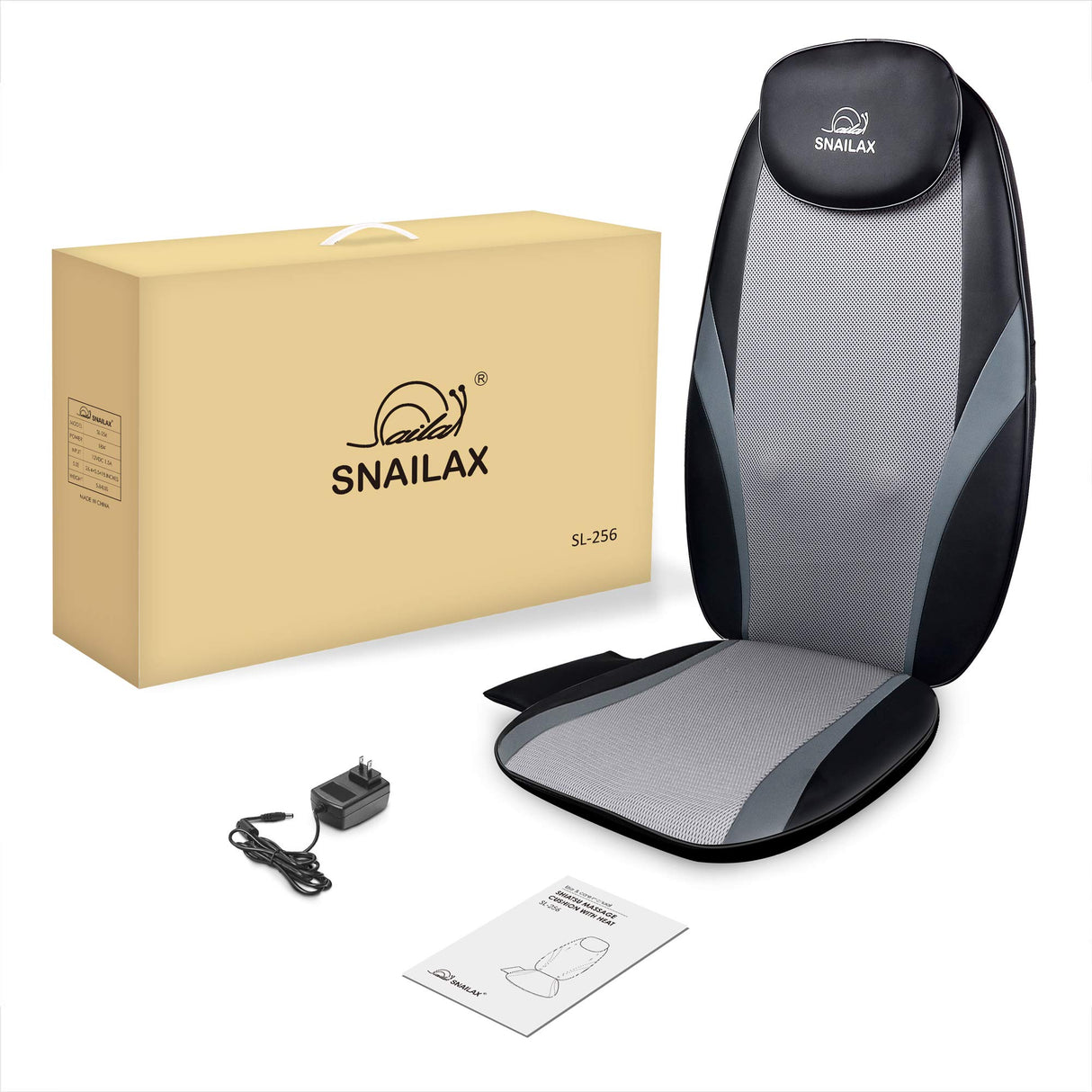Snailax Shiatsu Back Massager with Heat Massage Chair Pad Kneading Back Massager for Pain Relief Deep Tissue Chair Massage Pad for Office Home, Gifts for Dad,Mom Snailax