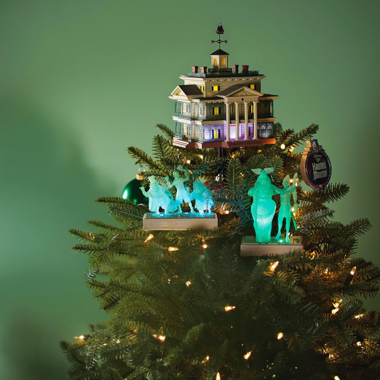 Hallmark Keepsake Christmas Tree Topper 2025, Disney The Haunted Mansion Collection Disneyland Manor with Light and Sound, Gifts for Disney Fans Hallmark Keepsake
