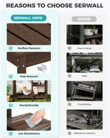 SERWALL Outdoor Potting Bench with Removeable Sink,Rot-Resistant HDPE Potting Table for Outside Gardening, All Weather Use - Coffee SERWALL