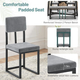 HUGROVE 6-Piece Dining Table Set, 51.18'' Faux Marble Rectangular Table with 4 Velvet Upholstered Dining Chairs and Bench, Modern Kitchen & Dining Room Furniture for Family Gathering (Dark Gray) HUGROVE