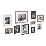 Kate and Laurel Bordeaux Gallery Wall Kit, Set of 10 with Assorted Size Frames in 3 Different Finishes - White Wash, Charcoal Gray, and Rustic Gray Kate and Laurel