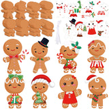 Yinder 48 Pcs Christmas Craft Kit Bulk Christmas DIY Arts and Crafts Tree Ornament Kit Make Your Own Xmas Tree Ornaments Self Adhesive Sticker Sheets for Xmas Decoration(Gingerbread Man) Yinder