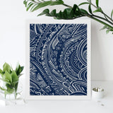 YKLBV Diamond Art Kits for Adults Diamond Painting Kits for Adults DIY Paint with Round Full Drill Diamonds Paintings Blue Polynesian Maori Tribal Pattern Gem Art for Home Wall Decor Gift YKLBV