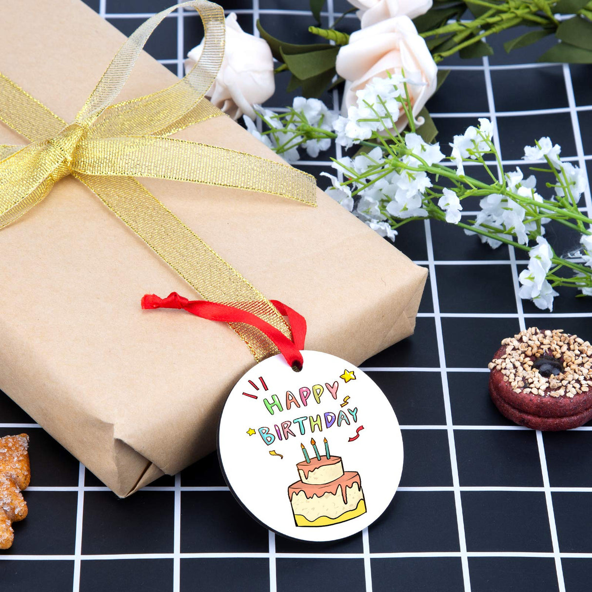 SAVITA 20 Pieces Blank Sublimation Pendants, Customized MDF Blank Disc Round Halloween Christmas Ornaments DIY Decoration Supplies SAVITA