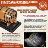 Thousand Oaks Barrel Co. Personalized 1 Liter Oak Aging Barrel Dispenser with Wood Stand, Bung & Spigot - Age Cocktails, Bourbon, Whisky, Rum, Tequila, Mead Wine - 1L Mini Whiskey Aging Barrels (P5) THOUSAND OAKS BARREL