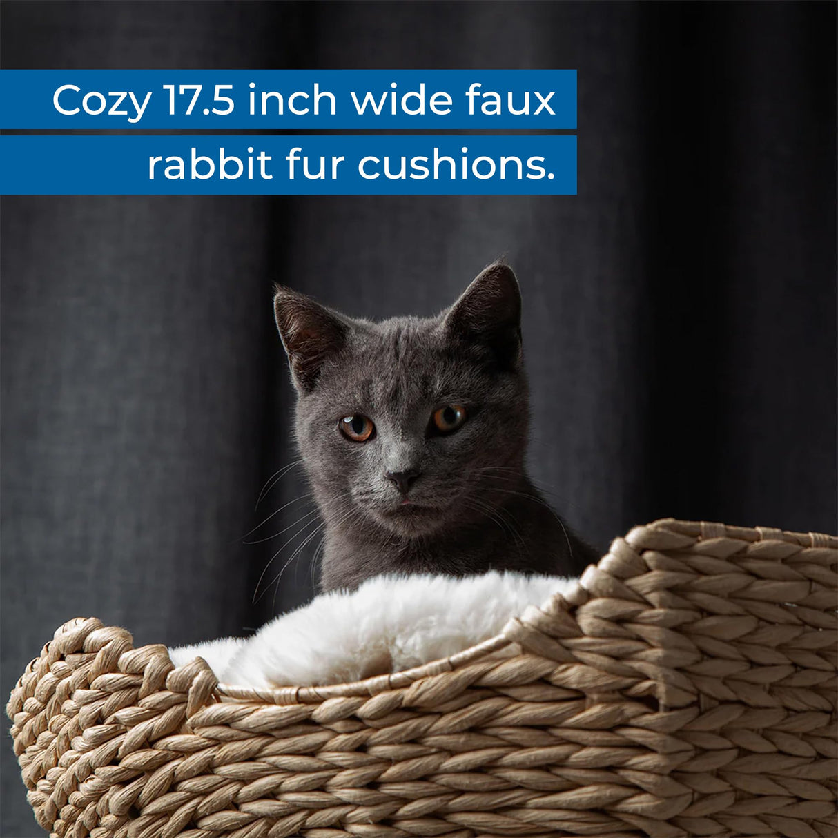 Habitat Haven The Bungalow Cat Tree - Luxury Cat Condo, Large Modern Indoor Tower with 2 Faux Fur Beds, Scratching Posts, Toys, and Den for Cats, 23.5-Inch Width x 18-Inch Depth x 43-Inch Height Habitat Haven