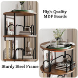 Arbcoler 4 Tier Rotating Bookshelf, 360 ° Display Corner Book Shelf, Stackable Spinning Bookshelf Tower, Narrow Tall Revolving Bookcase, Round Swivel Storage Organizer (Black, 4 Tiers) Arbcoler