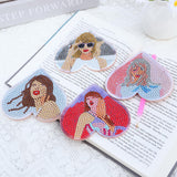 6 Pcs Diamond Art Bookmarks, Leather Heart Cute Bookmark,DIY Diamond Painting Bookmarks Gifts for Women and Girls, Diamond Art Kits for Adults Crafts(Singers) stnckic