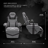 RESPAWN 900 Console Gaming Recliner with Footrest and Lumbar Support - Comfortable Ergonomic Gaming Chair with Headrest, No Wheels, Reclining, Heavy Duty, Racing Style Video Game Chairs - Gray Fabric RESPAWN