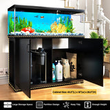 TC-HOMENY 55-75 Gallon Aquarium Stand with Charging Station, 1200lb Load Capacity, Metal Fish Tank Stand with Large Storage Cabinet and Cable Holes, 51" L x 19.5" W Tabletop, Fit for Living Room TC-HOMENY