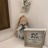 Boho Farmhouse Wooden Framed Bathroom Decor Signs, Funny Restroom Decorative Plaque Small Cute, Toilet Rules Shelf Decoration (Wash Your Hands) ZLFart