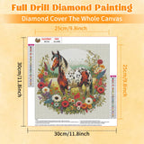 RICUVED Horse Diamond Painting Kits for Adults, Animal Diamond Art Kits for Adults DIY 5D Flowers Diamond Art Painting Full Drill Round Rhinestone Gem Art and Crafts for Home Wall Decor 12X12inch RICUVED