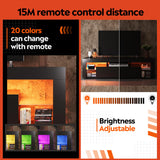 WLIVE 63 Inch TV Stand, LED Entertainment Center for 60 to 70 Inch TV, Modern TV Console with 2 Drawers, TV Stands for Living Room, Black WLIVE