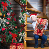 Whaline 10 Rolls 50 Yard Christmas Plaid Burlap Ribbon Rolls 1 Inch Gift Wrapping Ribbon Winter Xmas Decorative Ribbon for DIY Crafts Wreath Bow Making Supplies Whaline