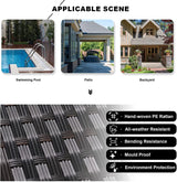 Kullavik 12PCS Outdoor Patio Furniture Set PE Wicker Rattan Sectional Sofa Patio Conversation Sets,Black Kullavik