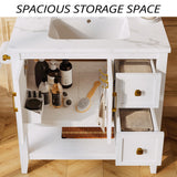 IRONCK Bathroom Vanity with Sink, 30" Bathroom Cabinet with 2 Drawers and Storage, Modern Bathroom Vanity Set, Easy Assembly IRONCK