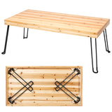 Sleekform Folding Wooden Coffee Table - Collapsible 20x40 Light Wood Mini Desk - Lightweight Foldable Coffee Tables for Small Spaces - Fold Up Hairpin Legs - Birch Wood Finish Sleekform