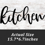 Maxdot Kitchen Metal Cutout Sign Word Wall Decor Farmhouse Kitchen Metal Word Wall Art Sign for Home Dining Room Restaurant,15.7 x 6.7 Inch (Black) Maxdot