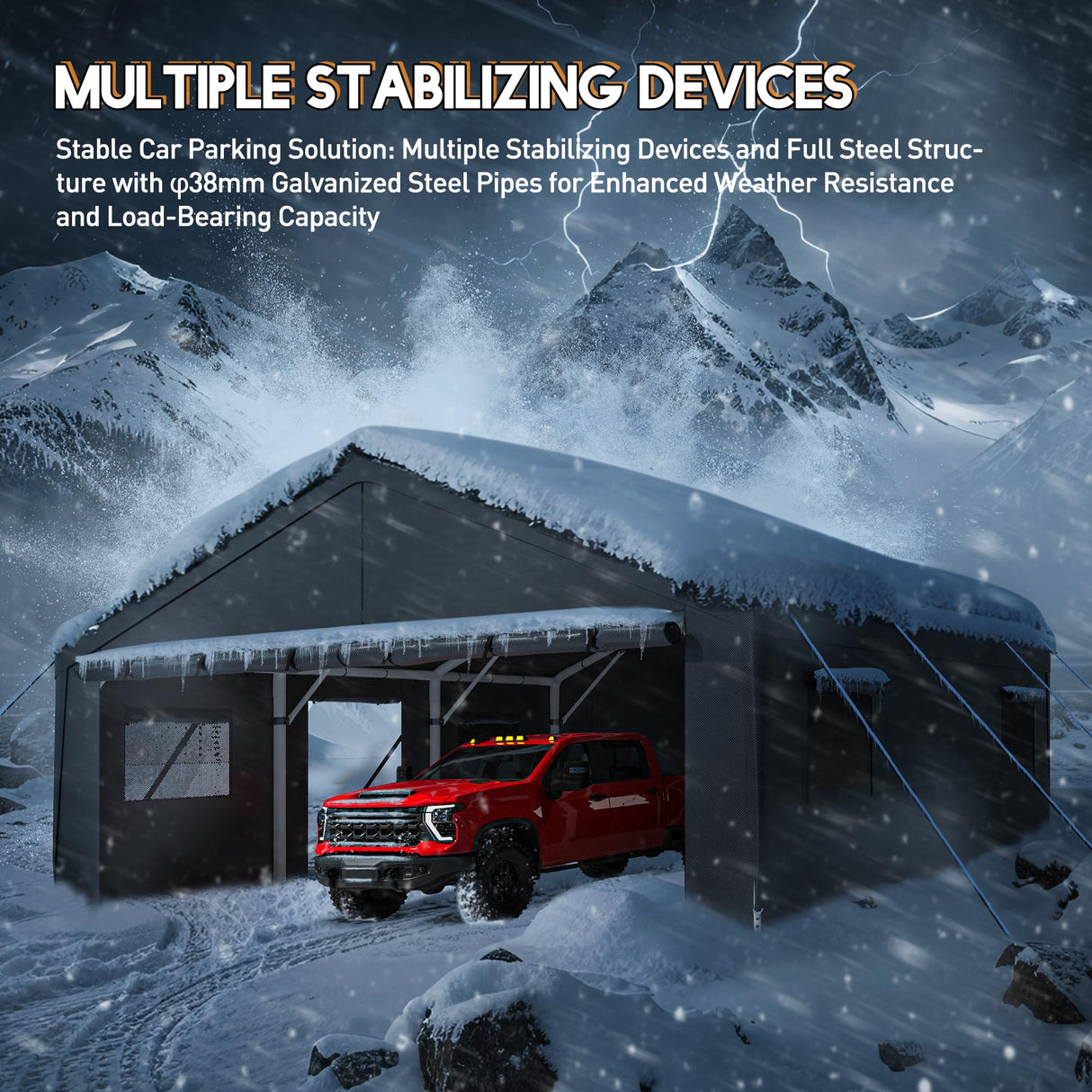 Bepatio 2 Car Carport, 20 x 20 Heavy Duty Metal Carport, All Weather Extra Large Car Port, Outdoor Portable Garage with Side-Opening Doors & Roll-Up Windows Bepatio