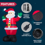 Joiedomi 6 FT Christmas Inflatable Santa with Gift Bag, Blow Up Xmas Inflatable Decorations with Build in LEDs for Christmas Decor, Yard Outdoor Garden Lawn Winter Decorations Joiedomi