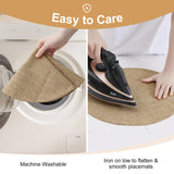 homing 15 Inch Round Cloth Placemats Set of 6, Cotton Linen Blend Washable Table Mats, Farmhouse Dining Place Mats for Indoors & Outdoors, Easy to Clean, Linen homing