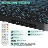 JWX RGB Glass Gaming Standing Desk, 47'' Standing Music Studio, with Music Sensing LED Sit Standing Desk, Dual Motors,USB Ports JWX