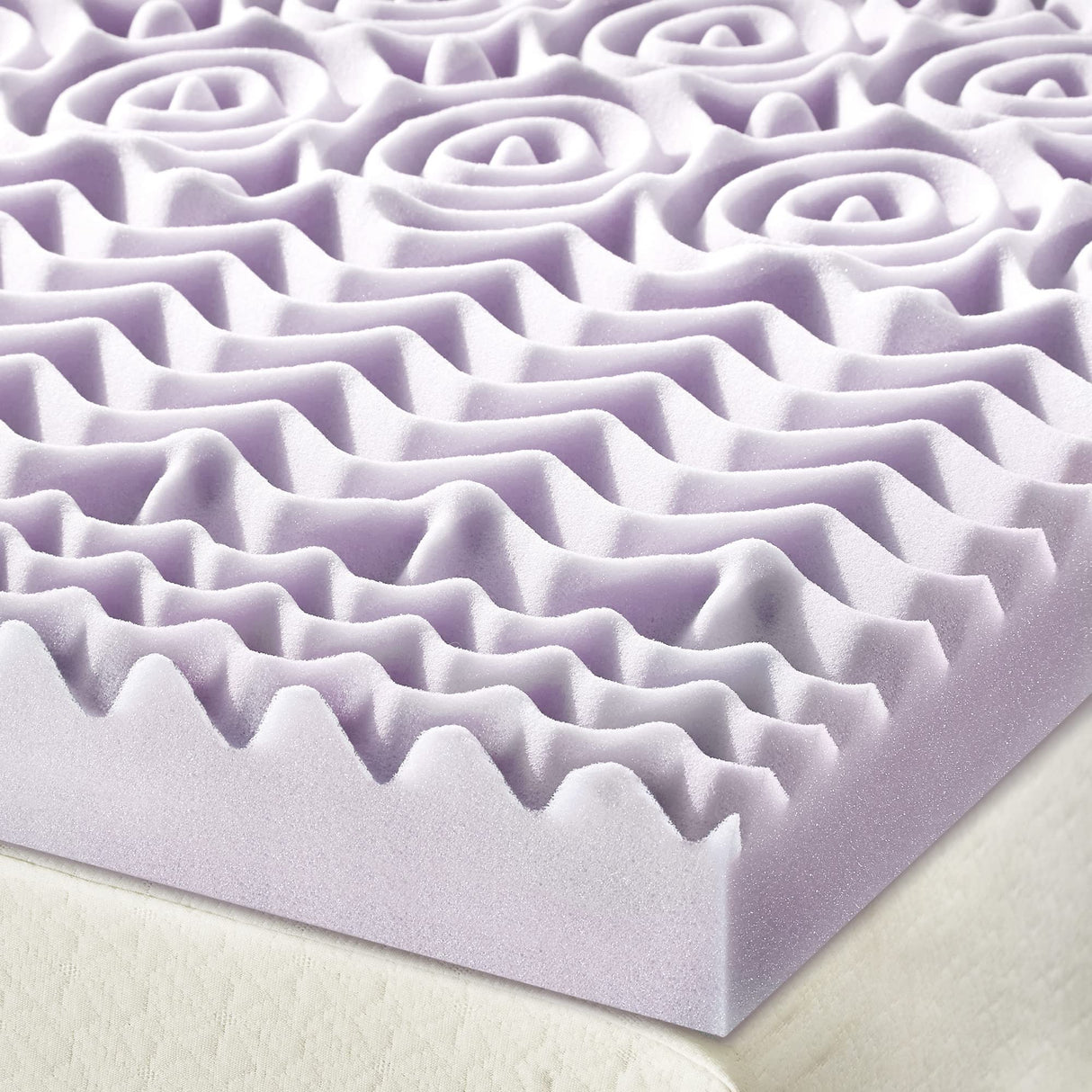 Mellow 3 Inch 5-Zone Memory Foam Mattress Topper, Soothing Lavender Infusion, Dorm Essentials, Queen Mellow