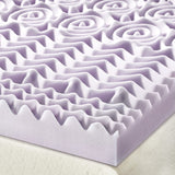 Mellow 3 Inch 5-Zone Memory Foam Mattress Topper, Soothing Lavender Infusion, Dorm Essentials, Queen Mellow