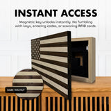 American Flag Hidden Gun Safe - Quick Access Hidden Gun Shelf - Concealment Shelf with Magnetic Lock - Wall Gun Safe for Secure Firearm Storage - Handcrafted In USA by Bellewood Designs (Dark Walnut) Bellewood Designs