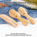 Personalized Baby Hair Brush and Comb Set for Newborn - Custom Wooden Toddler Hair Brush Set with Soft Goat Bristle, Baby Brush Set for Newborns, Toddler Cradle Cap Brush, Perfect Baby Registry Gift Generic