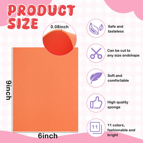 Treela 24 Pcs 2 mm Embroidery Foam 6" x 9" Puffy Foam Assortment EVA Craft Foam Sheets for 3D Embroidery Arts and Crafts, Machine Embroidery, DIY Projects, Sewing, Pillows, Bags (Fresh Color) Treela