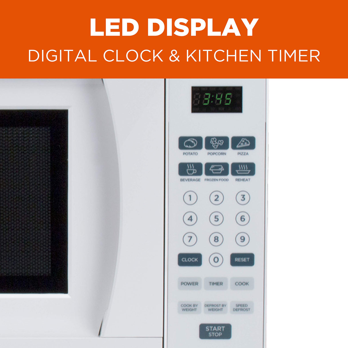 Commercial CHEF CHM770W Counter Top Microwave Oven, 0.7 Cubic Feet, White Commercial CHEF