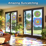 MEIEST 6 PCS Diamond Art Painting Kits for Suncatchers Mandala Art Stained Glass Window Clings, Mosaic Painting by Numbers,Window Film Static Clings 3D Decals,Art Craft Supplies (1) MEIEST
