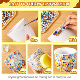 Tioncy 2 Set DIY Vase Mosaic Kit for Adults Gift, DIY Arts and Craft Kits with Vase Flower Mosaic Accessories Art Kit for Room Decor Craft Lovers Handmade, Home Decor Gifts(Rainbow) Tioncy
