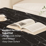 Gun Safe with Biometric Lock, Biometric Fingerprint Gun Safe for Rifles and Pistols, Hidden Gun Storage for Jewelry Money Rifles Pistols and Ammo, Use as Coffe Table (Black Marble Wood) Xyvaly