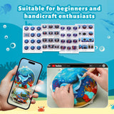 Fedmut Needle Felting Kit, Wool Felting Kit for Beginners Adult with Wool, Needles, Foam Pad, Felt Cloth and Instructions – 4 Set Sea Animals Painting Frame for Great Gift Decoration Fedmut