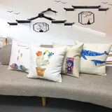 JUSTRY 4 PCS Sublimation Blanks Linen Pillow Cases 16 x 16 Inch Cushion Cover Throw Pillow Covers for Chair Sofa Vinyl HTV with Invisible Zippers DIY Blanks Pillow Case No Pillow Insert JUSTRY