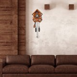 TIMEGEAR Cuckoo Clock with Night Mode, Singing Bird and Carved Wood Decorations (Cherry) TIMEGEAR