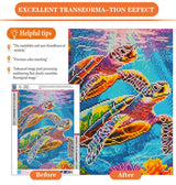igoodom Diamond Art Kits for Adults, Sea Turtle Diamond Painting Kit, Full Drill Round Turtle Diamond Art Kits, DIY Gem Art and Crafts for Home Wall Decor Gift 12x16inch igoodom