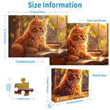 1000 Piece Puzzle for Adults Window Cat Puzzles for Adults 1000 Pieces Reading Cat Jigsaw Puzzles 1000 Pieces for Adults Cute Kitten Puzzle 1000 Pieces Cozy Retreat 1000 Piece Puzzle Cat 1000 Puzzle CHengQiSM