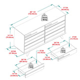 Walker Edison Malhia Minimalist Solid Wood 6-Drawer Dresser Bedroom Storage, 60 Inch, Natural Pine Walker Edison