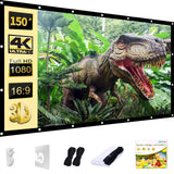 AAJK Outdoor Projection Screen 150 inch, Washable Projector Screen 16:9 Foldable Anti-Crease Portable Projector Movies Screen for Home Theater Outdoor Indoor Support Double Sided Projection… AAJK